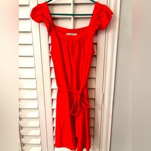 Loft ruffle sleeve linen dress